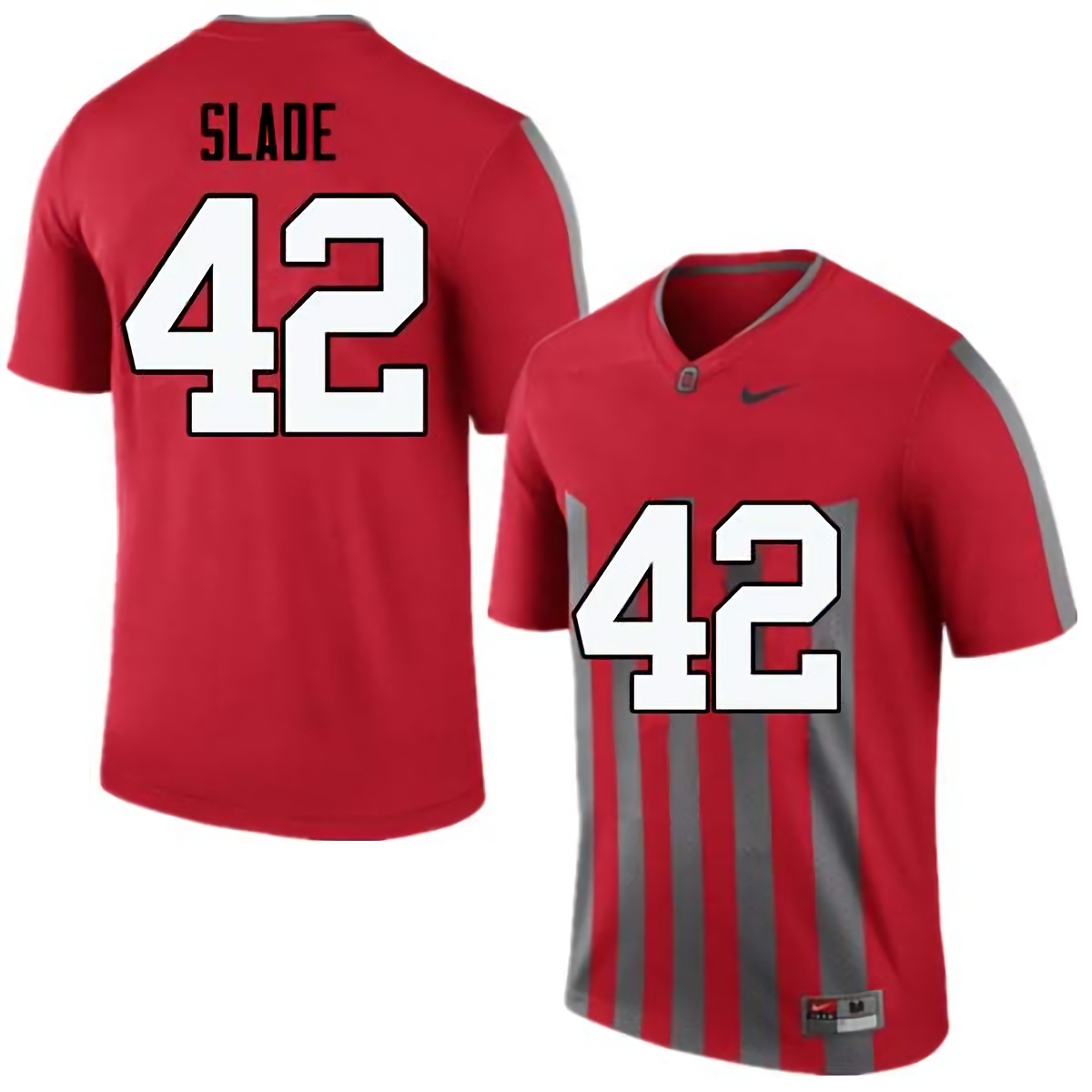 Darius Slade Ohio State Buckeyes Men's NCAA #42 Nike Throwback Red College Stitched Football Jersey VFG1456KO